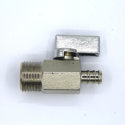 Mini Small Zinc Alloy 1/2 Brass Ball Valve Polished Electroplating Water Pipe Acessórios conjuntos